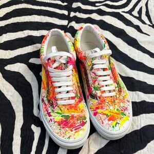 Vans old school, custom splatter paint shoes